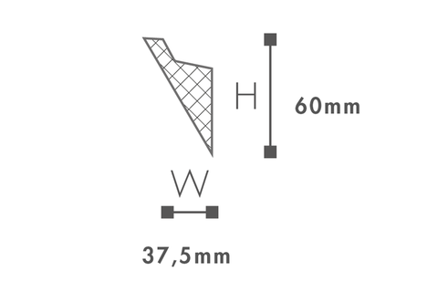 Cornisa tavan iluminat, IL4, polimer dur, 60x37.5x2000mm 2