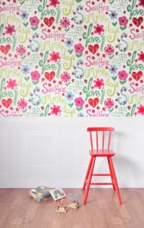 Tapet model floral multicolor pe fundal bej pentru camera copiilor, D503159E 3