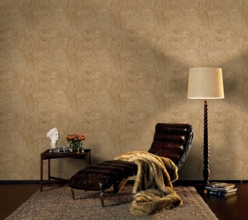 Tapet cu aspect de piatra decorativa in nuante de crem si maro, D445770E 5