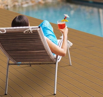 Pardoseala exterior compozit (deck WPC) culoare teak, D-TWPC 2900x150x25 mm 4