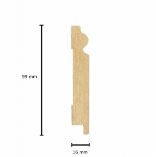 Plinta MDF White, 2800x99x16mm, 16100WHI 2