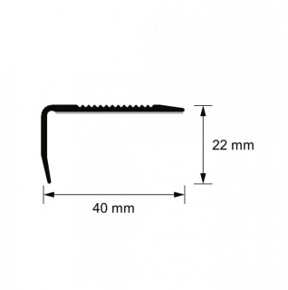 Profil aluminiu pentru treapta cu surub, Wenge, 40x22mm, 0.9 m 2