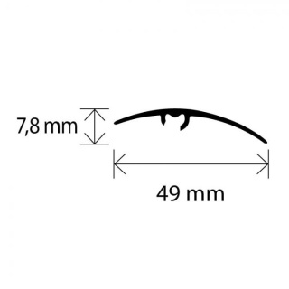 Profil trecere din aluminiu, cu surub mascat, Stejar Gri, S65, 2.7 m 2