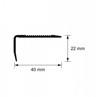 Profil aluminiu pentru treapta cu surub, Castan, 40x22mm, 1 m 2