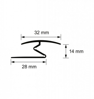 Profil aluminiu trecere, diferenta de nivel, A69, Auriu, 2.7 m 2