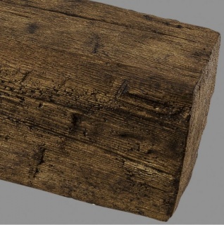 Grinda decorativa Poliuretan, aspect de lemn, stejar inchis, 2000x120x120mm, 12/12-2DO 2