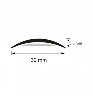 Profil trecere din aluminiu, autoadeziv, Argintiu, S03, 0.93 m 2
