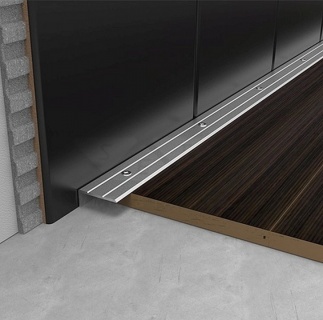 Profil aluminiu pentru treapta cu surub,S46, Argintiu, 10x25mm, 1 m 3