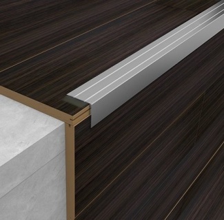 Profil aluminiu pentru treapta, autoadeziv,S45, Argintiu, 20x25mm, 3 m 3