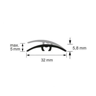 Profil trecere din aluminiu, cu surub mascat, Auriu, S66, 0.93 m 2