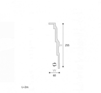 Profil tavan (cornisa), Arstyl AD21, 255x60x2000mm 3