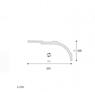 Profil tavan (cornisa), Arstyl AD22, 225x100x2000mm 2