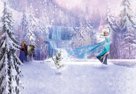 Mărește imaginea pentru Fototapet Komar  model Disney Frozen Forest  hartie  semilavabil  cod 8-499  Multicolor  368 x 254 cm  8 piese