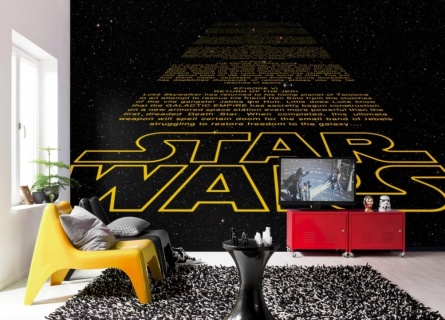 Fototapet Komar pentru copii, model Disney, Star Wars Intro, hartie, semilavabil, cod 8-487, galben/negru, 368 x 254 cm,8 piese 1