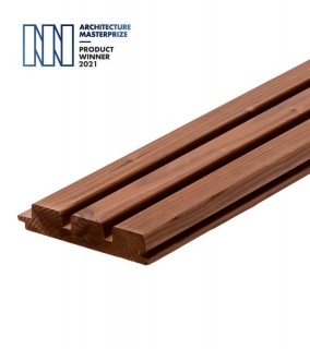 Lambriu tip Riflaj Decorativ, pin nordic Thermo Triple Shadow, Lunawood, 32 X 140 X 3000 - 5100 mm, cod 55986 1