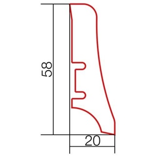 Plinta MDF furniruit culoare stejar natur, 20x58x2200 mm, P20 3