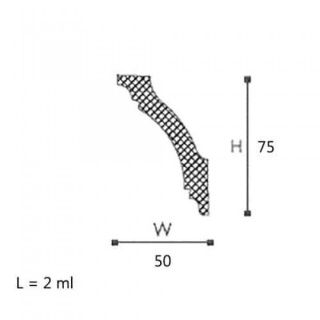 Cornisa Decorativa (Profil Tavan), GK, 75x50x2000 mm 2