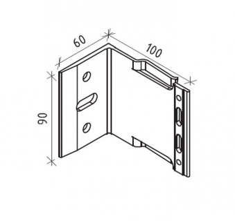 Consola din aluminiu pentru fatade ventilate, 100/90mm cu Pad izolator, Etem 4