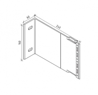 Consola din aluminiu pentru fatade ventilate, 240/160mm cu Pad izolator, Etem 3