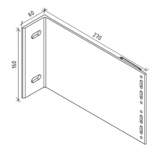 Consola din aluminiu pentru fatade ventilate, 270/160mm cu Pad izolator, Etem 3