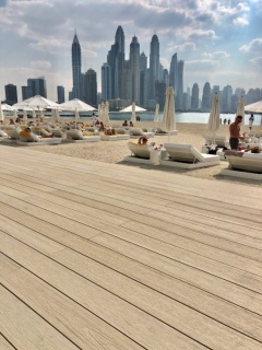 Deck compozit, Exterpark Tech Cube, Crema, Sistem Instalare Magnet, 22x145x2200mm 3