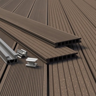 Deck WPC, Bergdeck B140, periat, culoare nuc, BDE003, 2200x140x22 mm 4