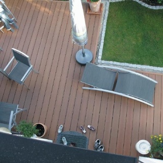 Decking compozit WPC culoare coniac, cu gauri rotunde, 2850x140x21.5 mm, EXTDEC-COG110 5