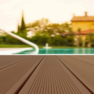 Decking compozit WPC culoare coniac, cu gauri rotunde, 2850x140x21.5 mm, EXTDEC-COG110 3