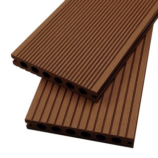 Decking compozit WPC culoare coniac, cu gauri rotunde, 2850x140x21.5 mm, EXTDEC-COG110 1