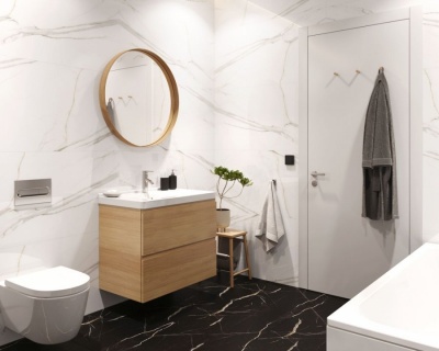 Pardoseala SPC, decor piatra, Vilo Calacatta Black, 600x600x5/0.55 mm 3