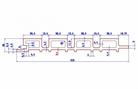 Riflaj exterior/interior lemn compozit WPC co-extrudat, Stejar Cafe Antic, cod: 60-200 5