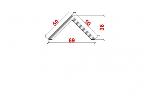 Cornier perimetral 55x46mm, Stejar Cafe Antic, Lungime 3,6 m 2