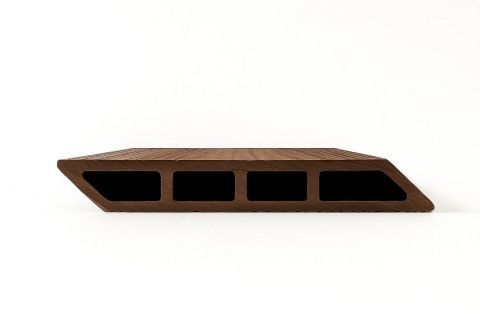 Placa gard WPC forma romb, 3D, culoare Maro, Dimensiune 120x4000mm, Grosime 20.5mm 5