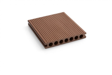 Placă Deck 3D Maro din WPC 145x24mm, L 3800mm, Structura cu Gol Rotund pentru Rezistenta Sporita. 6