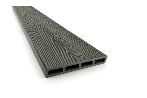 Placă de gard 3D, din compozit de lemn și plastic WPC, culoare gri inchis, 150 x 20 mm, lungime 2m sau 4 m 1
