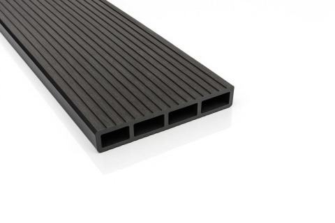 Placa gard tip scandura din WPC lemn compozit, 150&times;20.6mm, textura periata gri inchis, 23-511 1