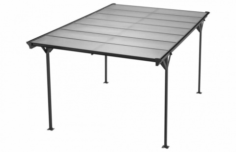 Copertina auto ALFA din aluminiu cu policarbonat, carport, 3050 x 5030 mm, Gri antracit RAL 7016 8