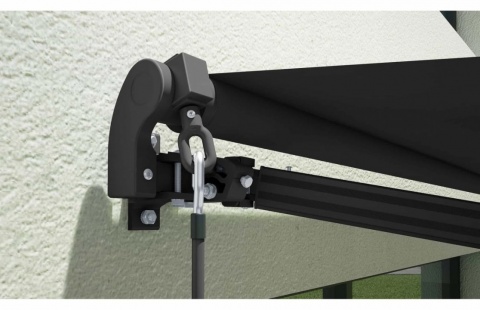 Marchiză/Copertină retractabilă manuală cu braț articulat 3x2,5 m poliester dungi, aluminiu 5
