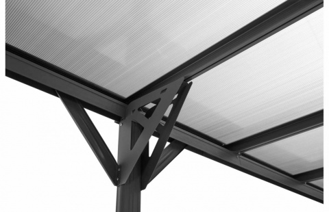 Copertina auto ALFA din aluminiu cu policarbonat, carport, 3050 x 5030 mm, Gri antracit RAL 7016 7