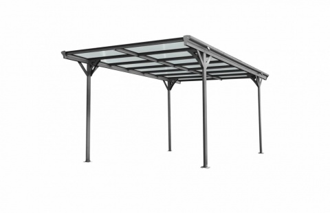 Copertina auto ALFA din aluminiu cu policarbonat, carport, 3050 x 5030 mm, Gri antracit RAL 7016 4