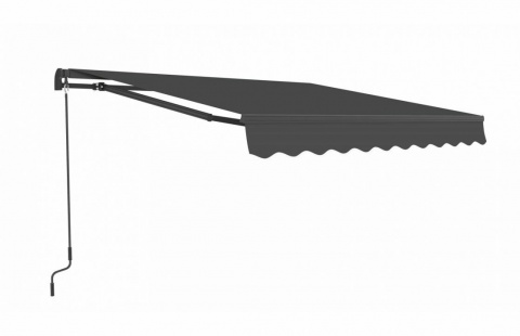 Marchiză/Copertină retractabilă manuală cu braț articulat 3x2,5 m poliester dungi, aluminiu 3