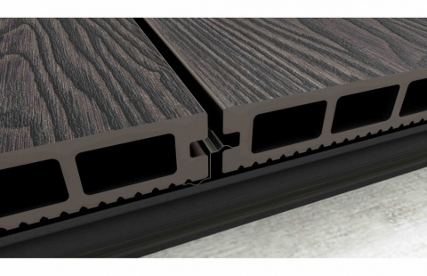 Placa deck terasa WPC 3D, tip pardoseala/dusumea WPC, 145&times;25 mm, maro lemn, 60-100 3