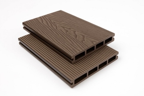 Placa deck terasa WPC 3D, tip pardoseala/dusumea WPC, 145&times;25 mm, maro lemn, 60-100 2