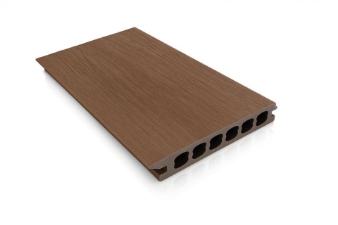 Placa deck terasa WPC PREMIUM, tip pardoseala/dusumea WPC, placa co extrudata, 145x22mm, maro lemn, model No Gap 2