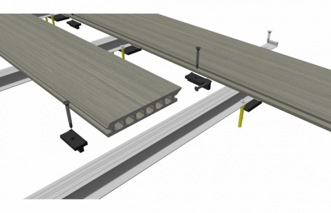 Placa deck terasa WPC PREMIUM, tip pardoseala/dusumea WPC, placa co extrudata, 145x22mm, maro lemn, model No Gap 3