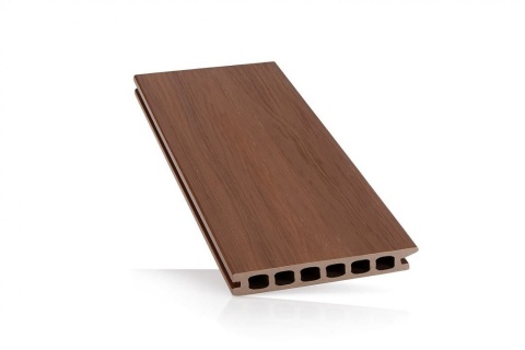 Placa deck terasa WPC PREMIUM, tip pardoseala/dusumea WPC, placa co extrudata, 145x22mm, maro lemn, model No Gap 7