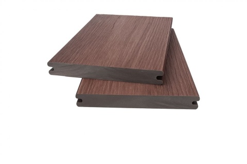 Placa Deck Coextrudat, maro, o fata simpla, o fata 3D, profil plin cu rezistenta sporita, 140x20mm, L 3800mm, 60-420 1