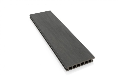 Placa deck terasa WPC PREMIUM, tip pardoseala/dusumea WPC, placa co extrudata, 145x22mm, gri lemn, model No Gap 5