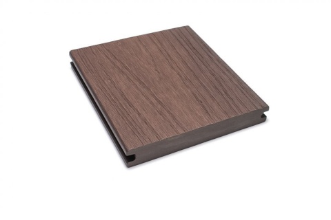 Placa Deck Coextrudat, maro, o fata simpla, o fata 3D, profil plin cu rezistenta sporita, 140x20mm, L 3800mm, 60-420 2
