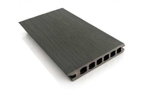 Placa deck terasa WPC PREMIUM, tip pardoseala/dusumea WPC, placa co extrudata, 145x22mm, gri lemn, model No Gap 1
